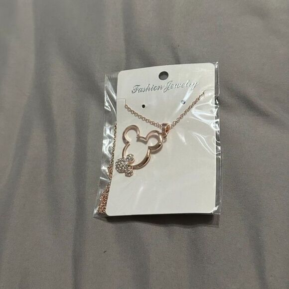 Fashion Jewelry Rose Gold Colored Necklaces - Mickey/Minnie Mouse & Peacock - Picture 1 of 4